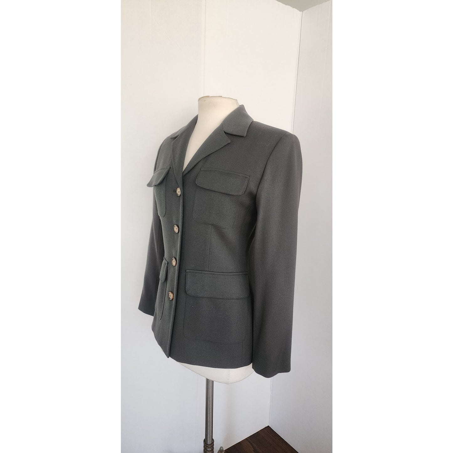 Vintage 1990s Olive Green Blazer Evan Picone / S