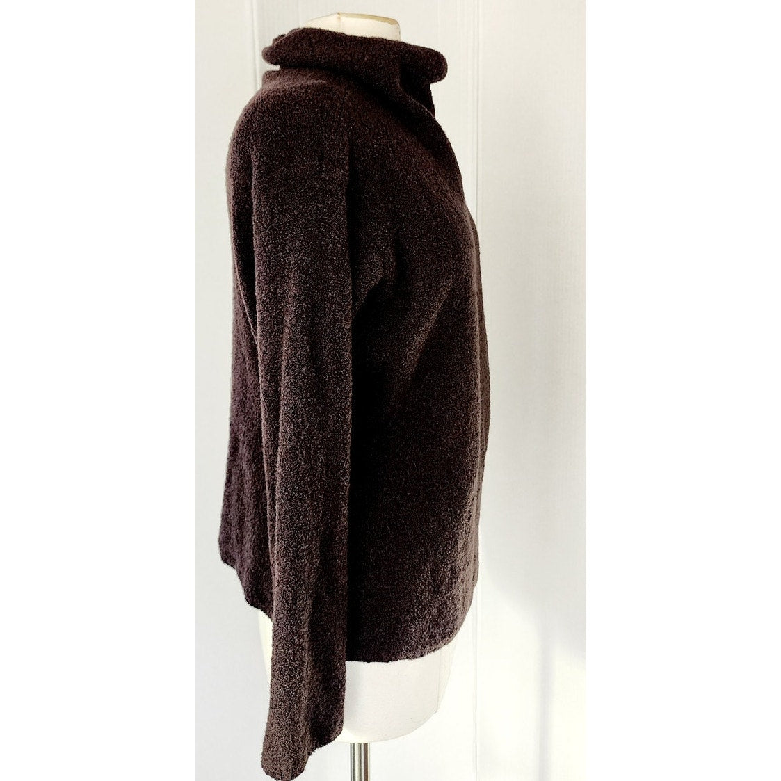 Vintage 2000s Eileen Fisher Sweater Brown Boucle Wool / L