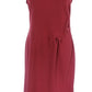 Fall 2011 Armani Collezioni Sleeveless Dress Burgundy Red Bow Shoulders Bateau Neck Large
