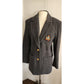 Vintage 80s Gray Blazer w/Heraldic Crest by Hugo Buscati / M