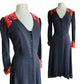 Vintage 70s Black & Red Dress 40s Retro Style