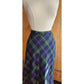 Vintage 70s Long Skirt Green Wool Plaid Prestige of Boston