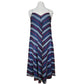 Vintage 70s Chiffon Silk Sun Dress Chevron Stripe Charlotte Ford Spaghetti Strap