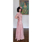 Vintage 30s Vintage Pink Floral Satin Evening Gown Old Hollywood Prom Dress