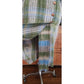 Vintage 1980s Thierry Mugler Dress Plaid Linen w/ Fringe Wrap Style Midi