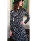 Vintage 1979 Yves Saint Laurent Skirt Suit Heart Print Silk Black White / S