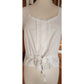Vintage 1980s Laura Ashley Sleeveless Top White Cotton Eyelet Blouse Micro Polka Dot