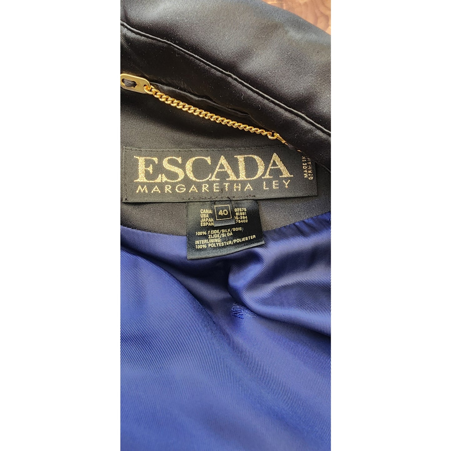 Vintage 90s Escada Bomber Jacket Silk Scarf Print Shoes Purses