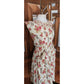 Vintage 50s Swirl Wrap Dress Cotton Rose Classical Columns Print Apron Housewife Full Skirt Pockets