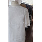 Vintage White Linen Blouse w/Lace Applique / S-M