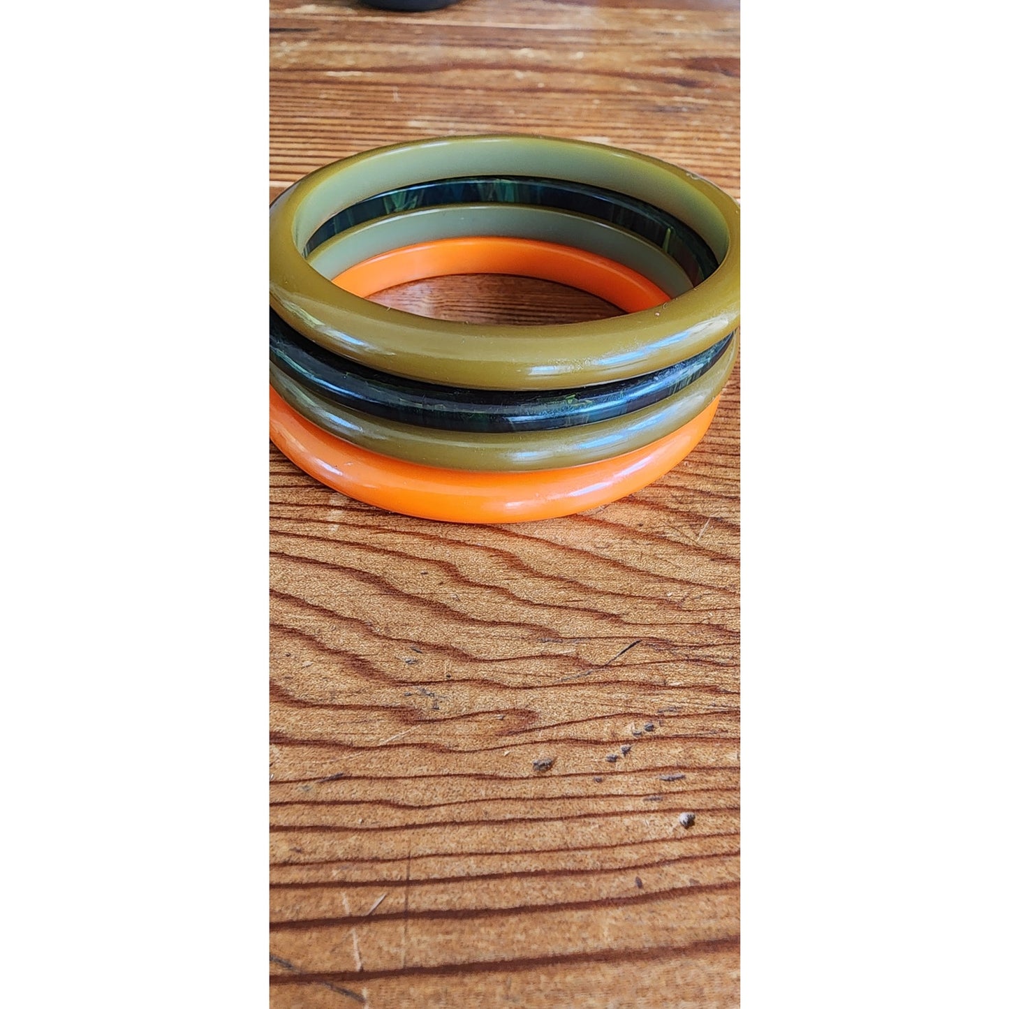Vintage Bakelite Bangles Set of 4 Bracelets Spacers Three Inch Diameters