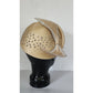 Vintage Jack McConnell Hat Asymmetrical Cream Straw Pearls Studs