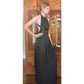 Vintage 70s Donald Brooks Eveing Dress Black Silk Jersey Halter Maxi Gown