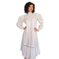 Vintage 1980s Ceegee Sue Wong Dress White Cotton Lace Boho Victorian Puff Sleeve