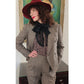Vintage 90s Pant Suit Houndstooth Wool Jones New York / S