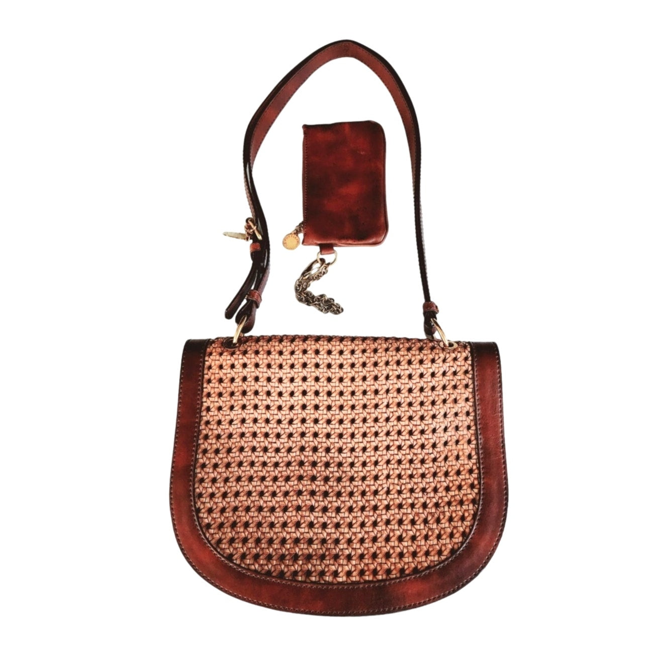 2011 Stella McCartney Alexa Bag Brown Vegan Woven Leather