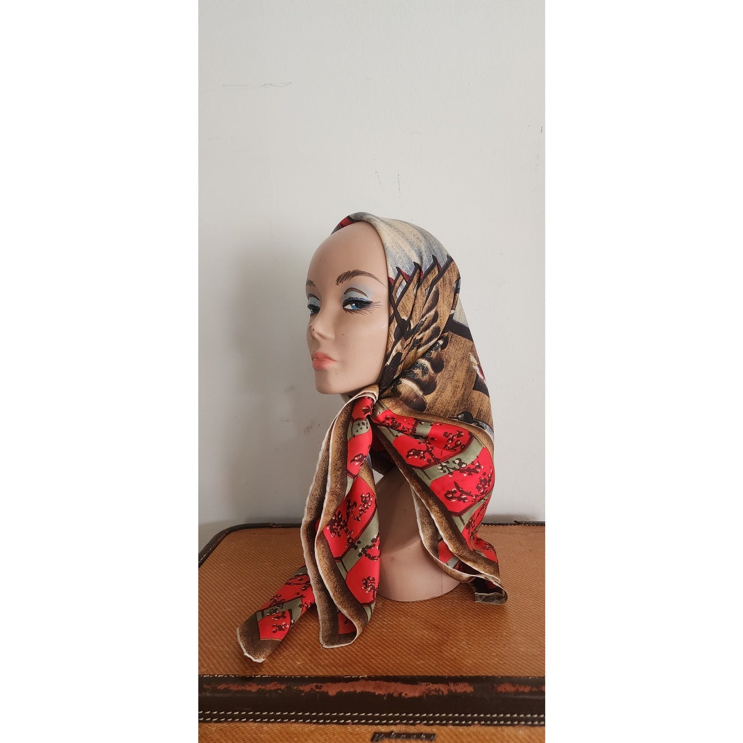 Vintage 40s Silk Scarf Italian Renaissance Painting Venice Port Ships Carpaccio Marshall Field
