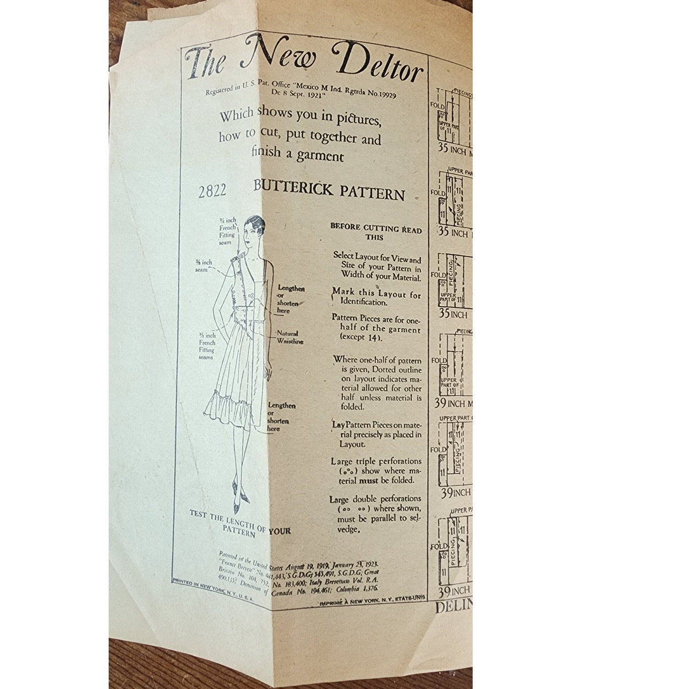 Vintage 20s Sewing Pattern: Spanish Costume Butterick 2822 Bust 32