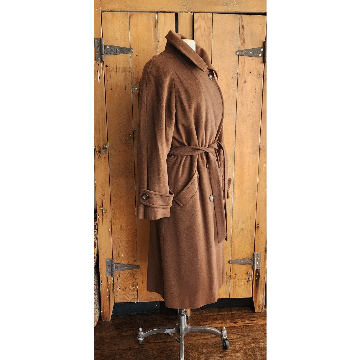 70s Brown Cashmere Coat Belt Tie by Regency for Saks Fifth Avenue