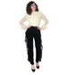 Vintage 80s Valentino Pants Black Velvet w/Race Ruffled Trim