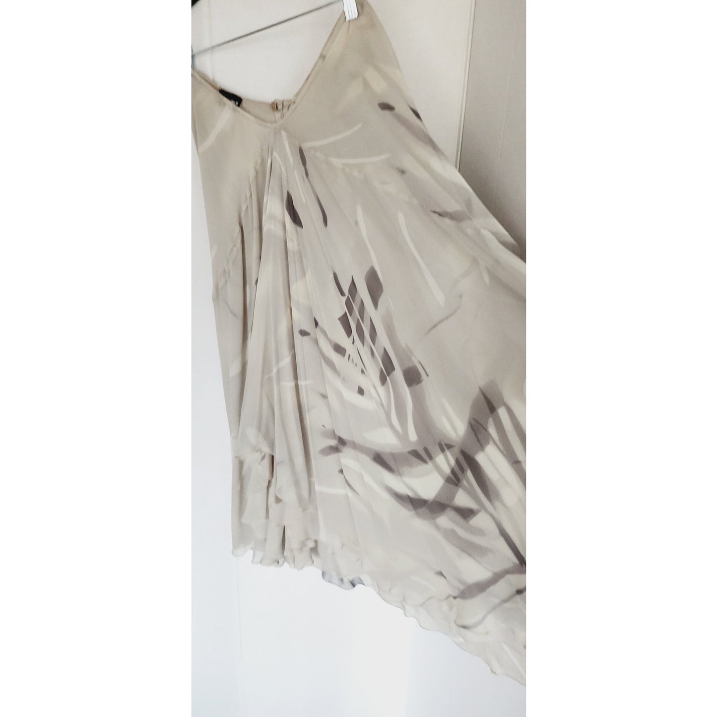 Vintage 2000s Armani Silk Skirt Gray Print