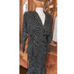 Vintage 80s Saint Romei Neiman Marcus Silk Polka Dot Peplum Jacket Fishtail Skirt Suit Set