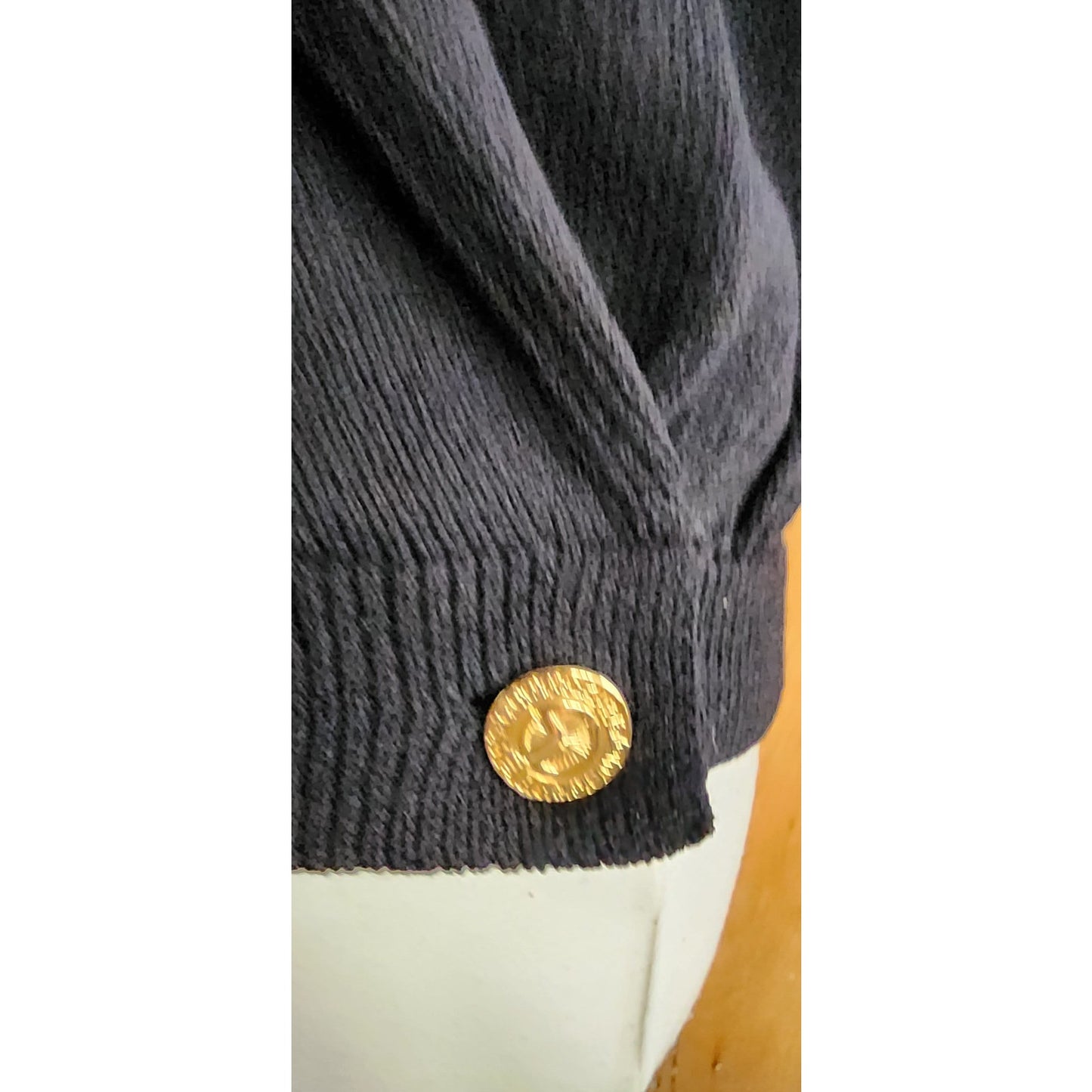 Vintage 80s St John Knit Sweater Jacket in Black, Wrap Style