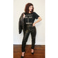 Vintage 1980s Brown Leather Jacket + Pants Suit Lanna Medium