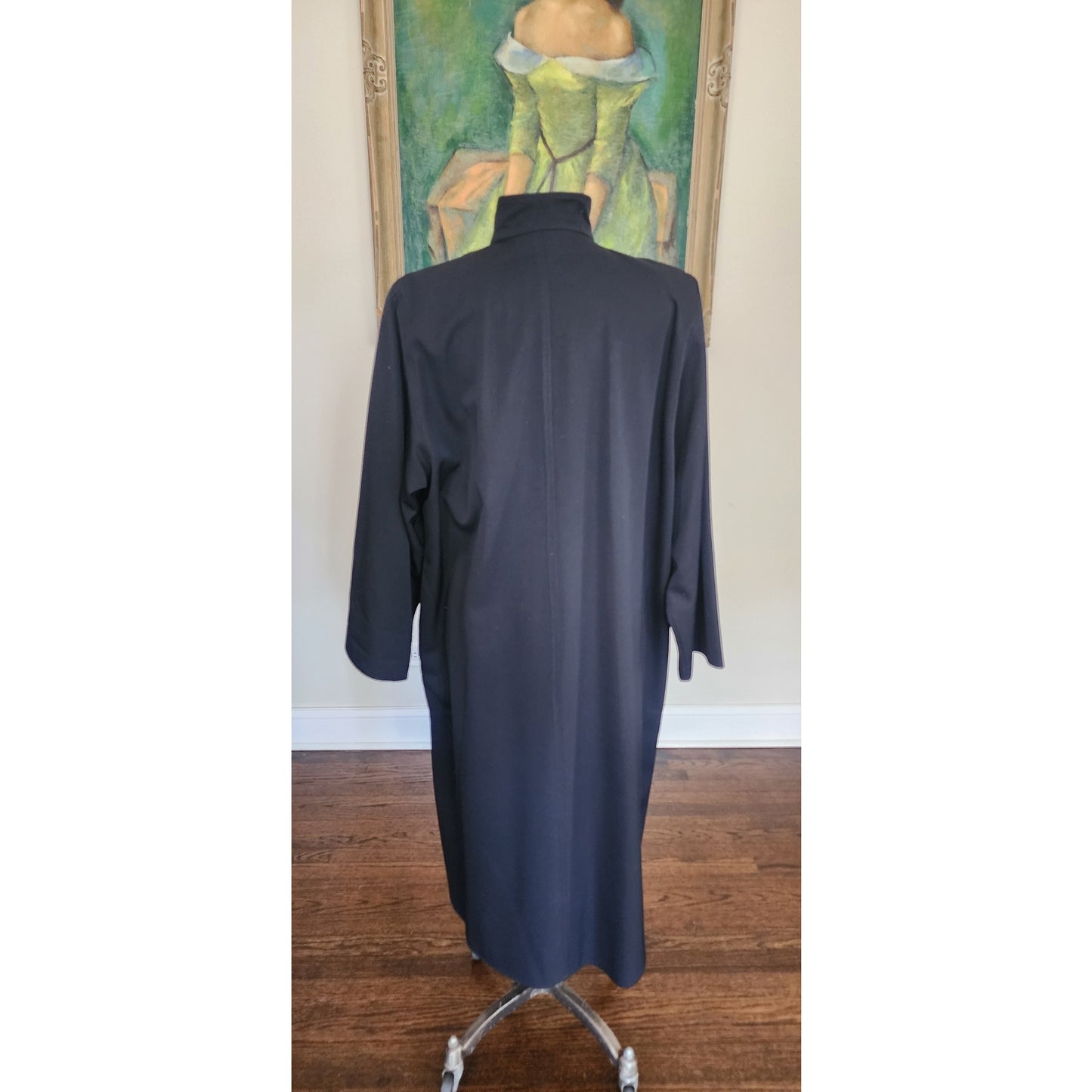 Vintage 1980s RAMOSPORT Coat Black Trench Raincoat Anne-Marie Beretta