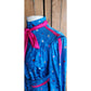 Vintage 80s Blue Silk Dress Polkadot Print Francesca Damon Starington