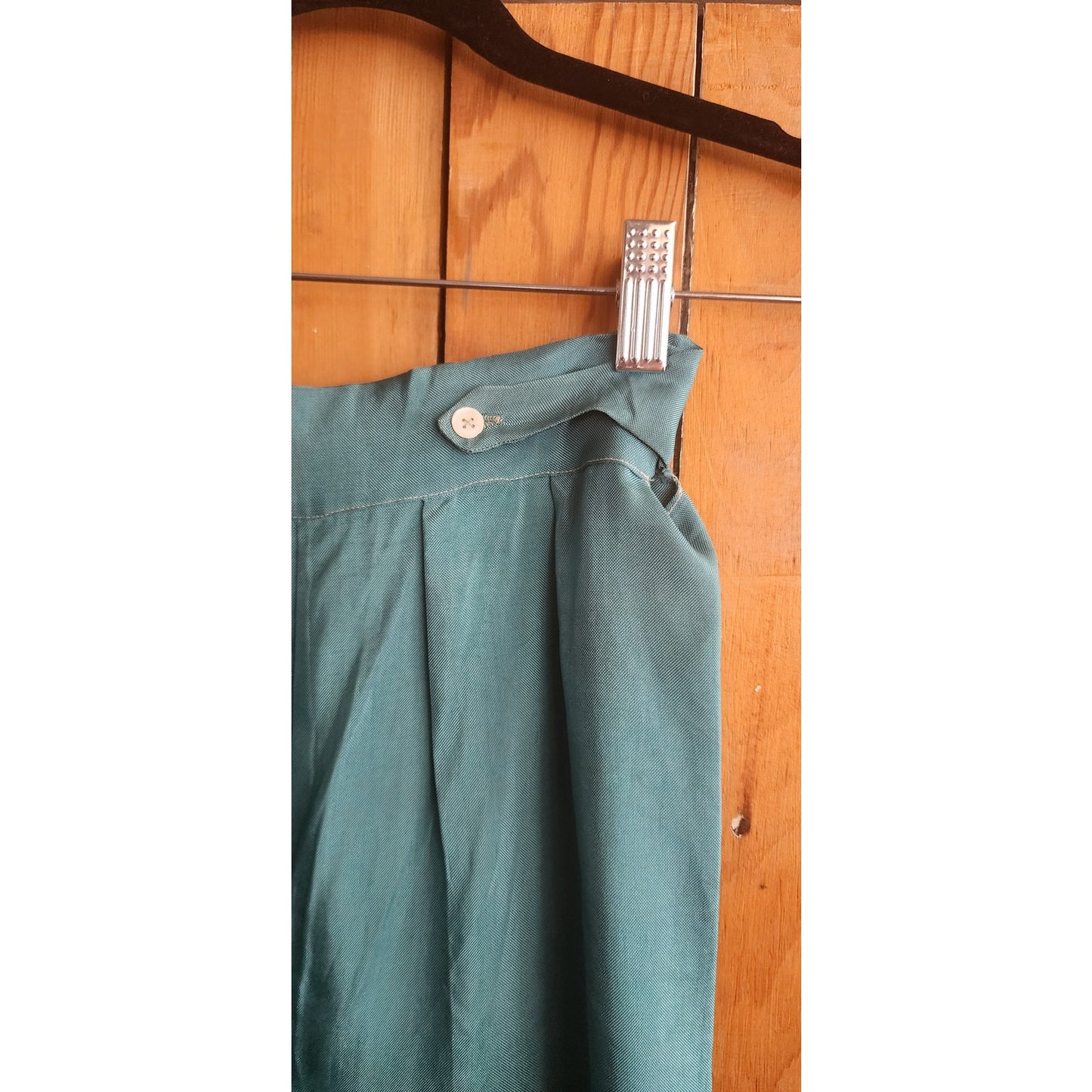 Vintage 30s Pants Top Set Play Suit Playwear Blue Silk, Silver Embroidery