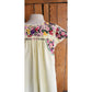 Vintage 60s Mexican Dress Floral Embroidery Pale Yellow