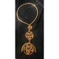 Vintage 70s Gold Necklace Spiral Disc Cascade Ancient Greek Style
