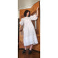 Vintage 80s Barboglio Neiman Marcus White Cotton Puff Sleeve Prairie Peasant Dress