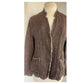 Vintage Y2K Eileen Fisher Brown Linen Jacket Raw Edge Button Down/ M