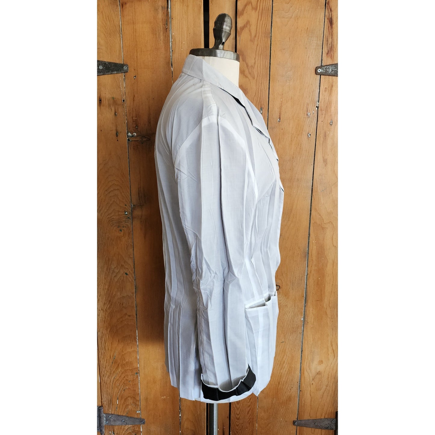 Vintage Issey Miyake Blazer White Crinkled Texture Y2K Med