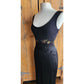 Vintage 90s Nicole Miller Evening Dress Black w/Chinese Embroidery