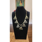 Vintage Gold Necklace Geometric Triangle Pendants Klimt Art Deco Style