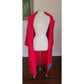 Vintage 80s Southwestern Coat Red Cotton Canvas Handpainted Indian Headdress Native American