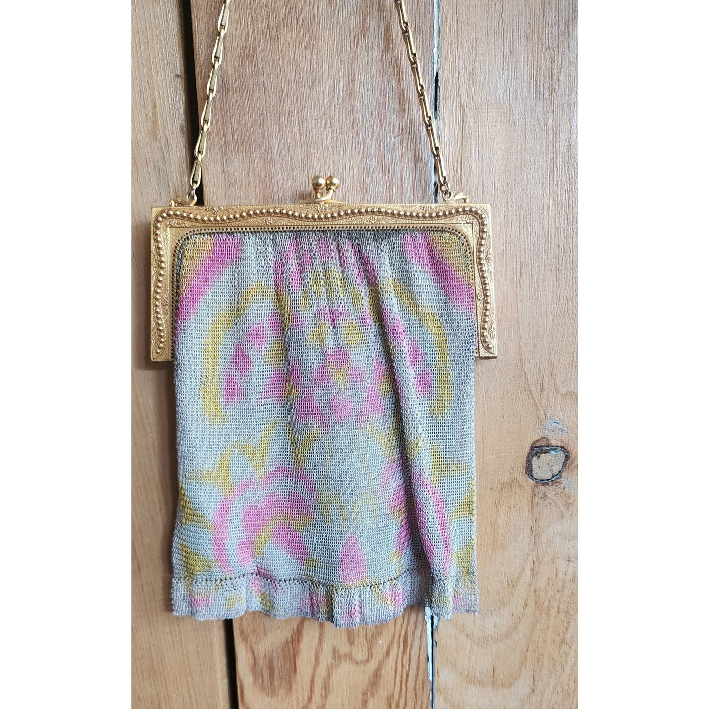 Antique Handbag Watercolor Mesh Edwardian Whiting Davis