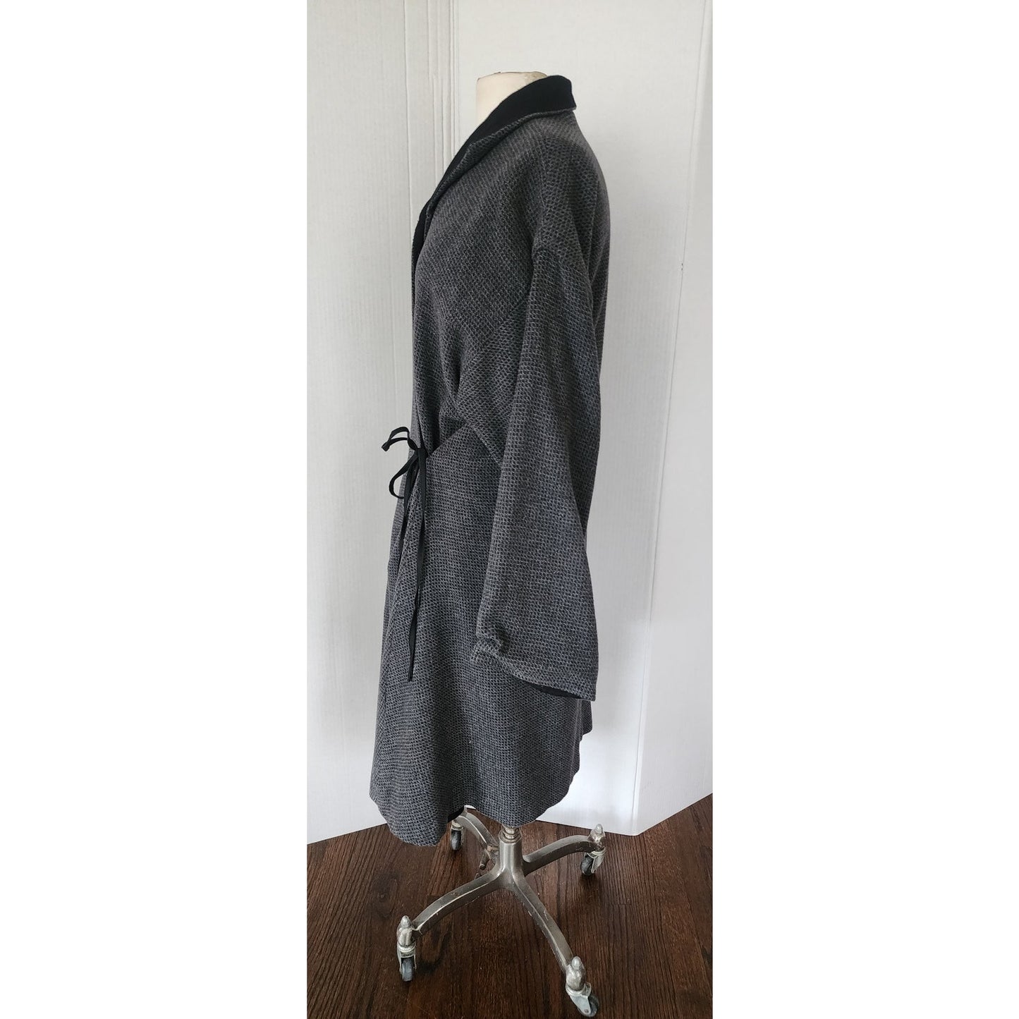 Vintage 1990s Gray Coat Wrap Style Asymmetrical Studio 90 / Medium