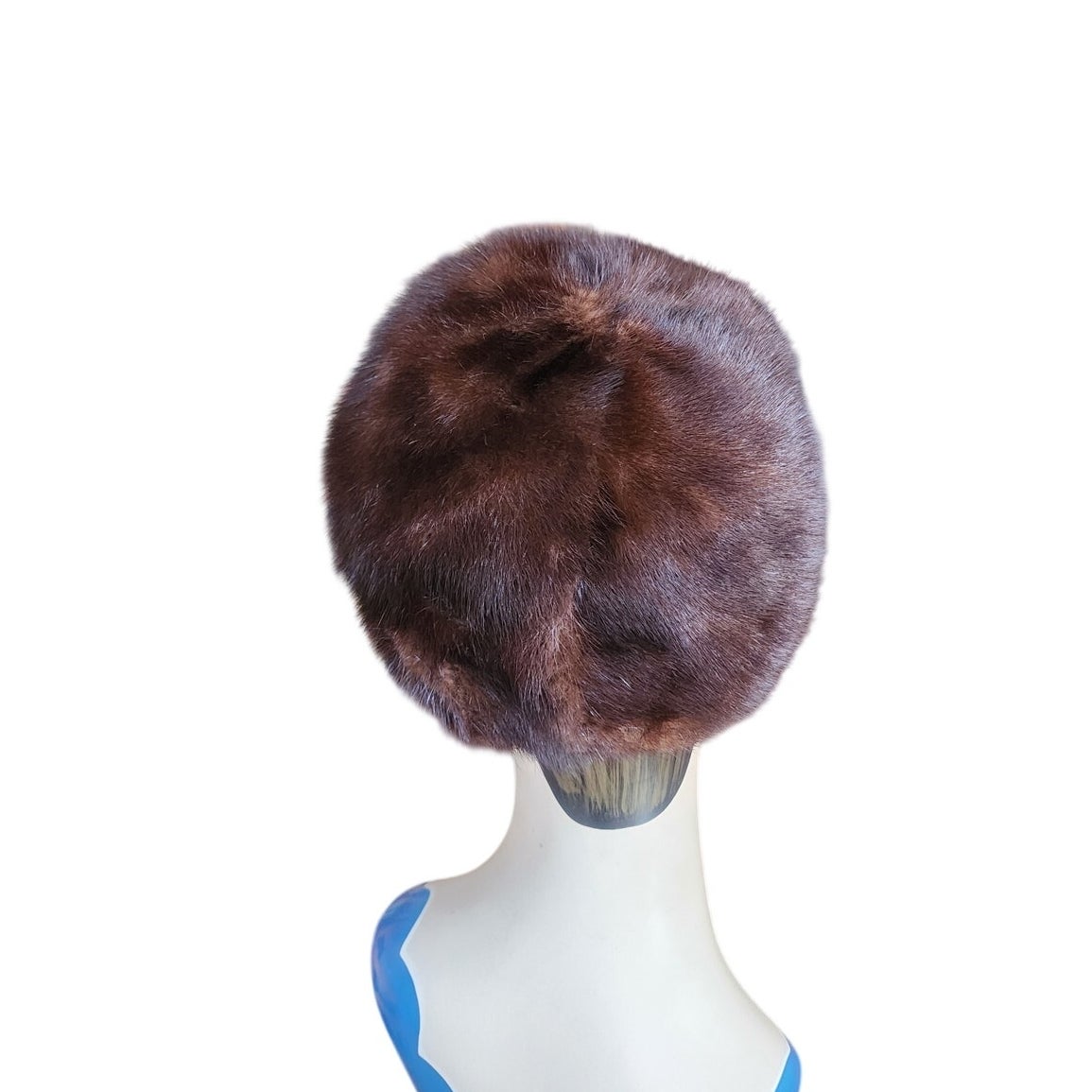 Vintage 1950s Mink Fur Hat Brown Tam Saks Fifth Avenue Rounded Crown Millinery Salon