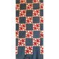 Antique American Quilt 1800s Old Maid's Puzzle Cotton Indigo Turkey Red Checkerboard