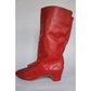 Red Leather Boots Ukrainian Choboty Traditional Dance Ethnic Folk Costume Ladies Size 41 / US 10