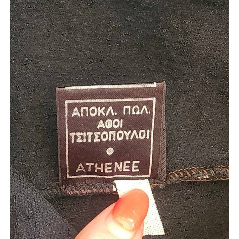 Vintage 60s Black White Bikini Set Bullet Bra + Boy Shorts Majorca Athenee Greece