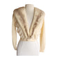 Vintage 50s Cream Cashmere Cardigan Blonde Mink Collar