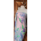 Vintage 70s LEONARD Silk Jersey Shawl Wrap Pastel Floral Print Impressionist