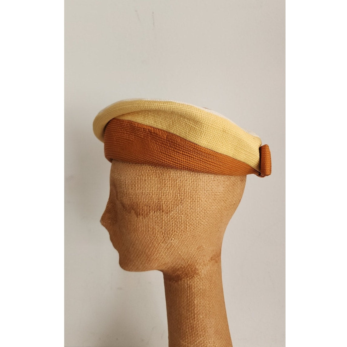 Vintage 60s Beret Hat Jean Barthet France Beige Brown