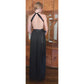 Vintage 70s Donald Brooks Eveing Dress Black Silk Jersey Halter Maxi Gown