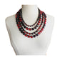 Vintage Oscar de La Renta Necklace Crystal Beads Red Purple  2000s Y2K